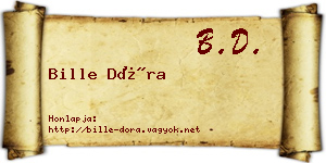 Bille Dóra névjegykártya